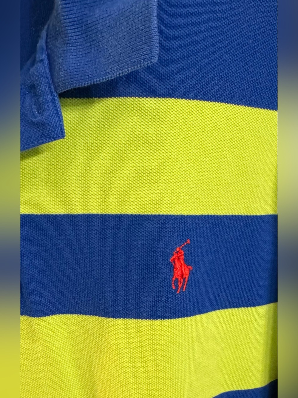 Vintage Polo By Ralph Lauren Men’s Short Sleeve Striped Polo Shirt! Size XL. - Picture 2 of 6